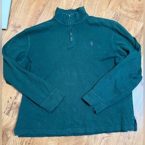 Polo Ralph Lauren Estate Rib Half Zip Pullover Green Sweater